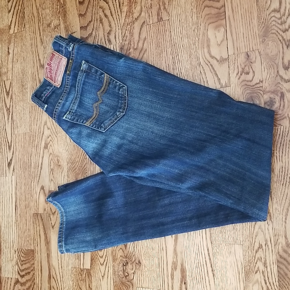 (0/W25) Lucky Brand Sweet n' Straight Denim Contemporary Modern Distressed